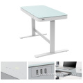 Stand Up Desk Glass Top Black Frame Vanity Makeup Top Modern Computer Glass Sit Stand Up Desk With 3 Preset Buttons Factory